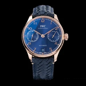 IWC Portuguese Real PR IW500713 AZF 1:1 Best Edition Blue Dial on Blue Woven Leather Strap A52010 - Super Clone Watch | 1:1 Best Version