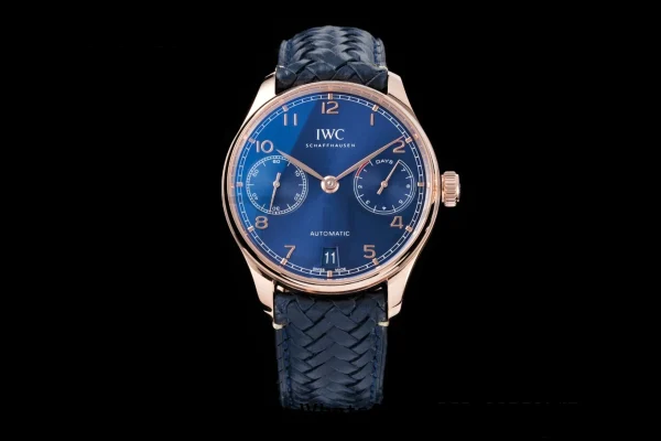 IWC Πορτογαλική Real PR IW500713 AZF 1:1 Best Edition Blue Dial on Blue Woven Leather Strap A52010 - Super Clone Watch | 1:1 Best Version