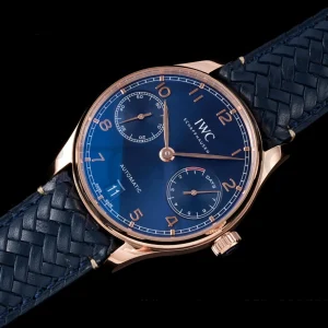 IWC Πορτογαλική Real PR IW500713 AZF 1:1 Best Edition Blue Dial on Blue Woven Leather Strap A52010 - Super Clone Watch | 1:1 Best Version