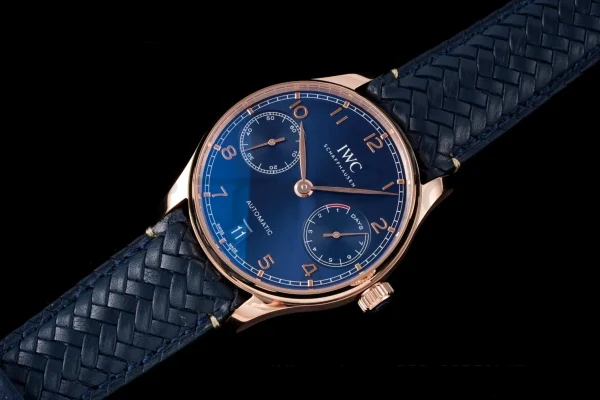 IWC Πορτογαλική Real PR IW500713 AZF 1:1 Best Edition Blue Dial on Blue Woven Leather Strap A52010 - Super Clone Watch | 1:1 Best Version