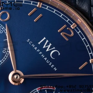 IWC Πορτογαλική Real PR IW500713 AZF 1:1 Best Edition Blue Dial on Blue Woven Leather Strap A52010 - Super Clone Watch | 1:1 Best Version