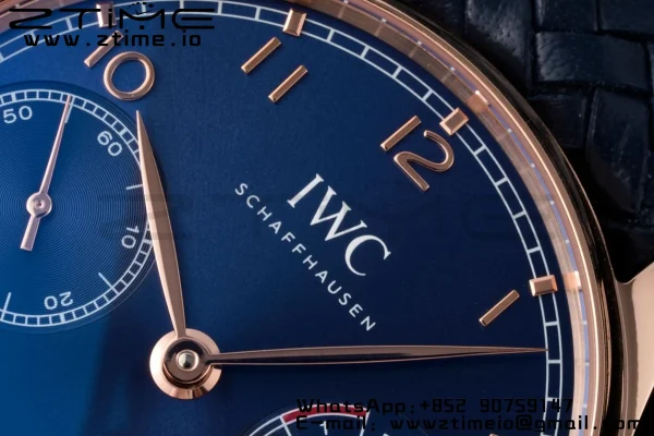 IWC Πορτογαλική Real PR IW500713 AZF 1:1 Best Edition Blue Dial on Blue Woven Leather Strap A52010 - Super Clone Watch | 1:1 Best Version