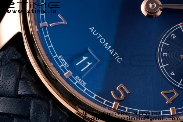 IWC Πορτογαλική Real PR IW500713 AZF 1:1 Best Edition Blue Dial on Blue Woven Leather Strap A52010 - Super Clone Watch | 1:1 Best Version