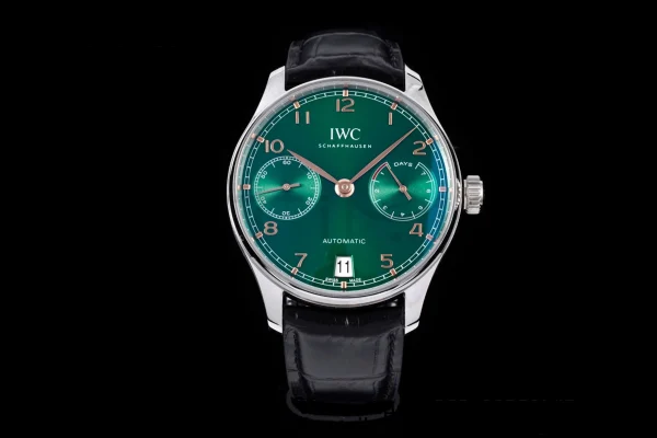 IWC Portuguese Real PR IW500708 AZF 1:1 Best Edition Green Dial on Green Leather Strap A52010 - Super Clone Watch | 1:1 Best Version