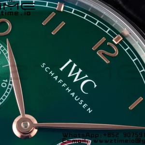 IWC Portuguese Real PR IW500708 AZF 1:1 Best Edition Green Dial on Green Leather Strap A52010 - Super Clone Watch | 1:1 Best Version