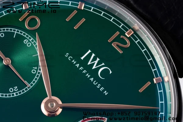 IWC Portuguese Real PR IW500708 AZF 1:1 Best Edition Green Dial on Green Leather Strap A52010 - Super Clone Watch | 1:1 Best Version