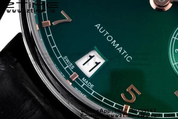IWC Portuguese Real PR IW500708 AZF 1:1 Best Edition Green Dial on Green Leather Strap A52010 - Super Clone Watch | 1:1 Best Version
