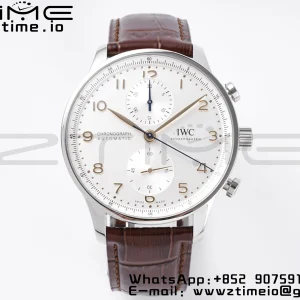 IWC Portuguese Chrono IW371604 ZF 1:1 Best Edition White Dial on Black Leather Strap A69355 - Super Clone Watch | 1:1 Best Version
