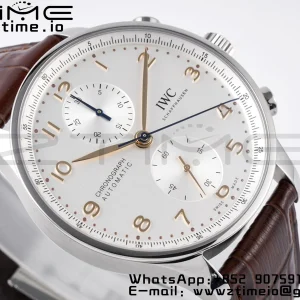 IWC Portuguese Chrono IW371604 ZF 1:1 Best Edition White Dial on Black Leather Strap A69355 - Super Clone Watch | 1:1 Best Version