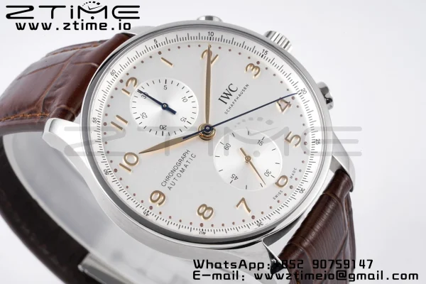 IWC Portuguese Chrono IW371604 ZF 1:1 Best Edition White Dial on Black Leather Strap A69355 - Super Clone Watch | 1:1 Best Version