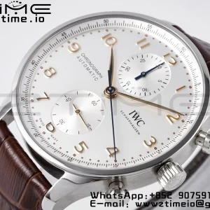 IWC Portuguese Chrono IW371604 ZF 1:1 Best Edition White Dial on Black Leather Strap A69355 - Super Clone Watch | 1:1 Best Version