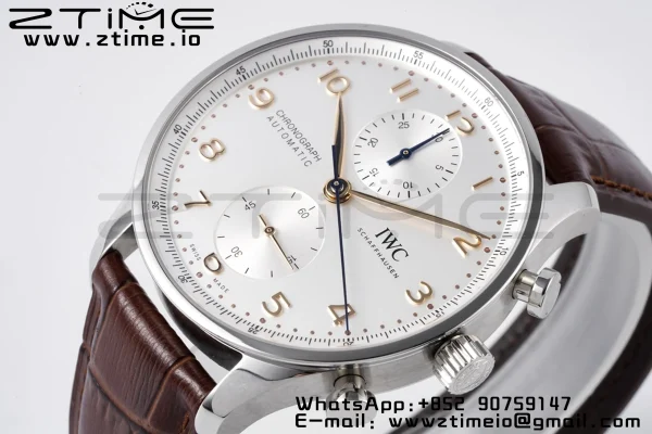 IWC Portuguese Chrono IW371604 ZF 1:1 Best Edition White Dial on Black Leather Strap A69355 - Super Clone Watch | 1:1 Best Version