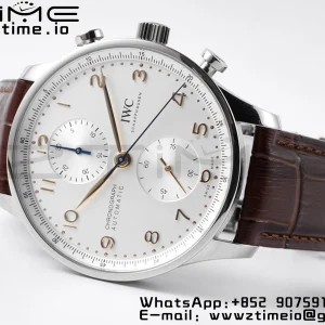 IWC Portuguese Chrono IW371604 ZF 1:1 Best Edition White Dial on Black Leather Strap A69355 - Super Clone Watch | 1:1 Best Version