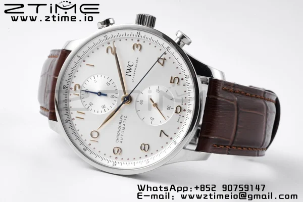 IWC Portuguese Chrono IW371604 ZF 1:1 Best Edition White Dial on Black Leather Strap A69355 - Super Clone Watch | 1:1 Best Version