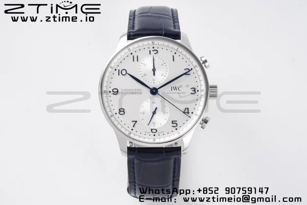 IWC ポルトギーゼ・クロノ IW371605 ZF 1:1ベスト・エディション ホワイトダイアル ブルーレザーストラップ A69355 - スーパークローン・ウォッチ｜1:1ベスト・バージョン