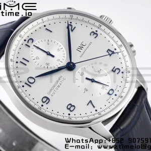 IWC ポルトギーゼ・クロノ IW371605 ZF 1:1ベスト・エディション ホワイトダイアル ブルーレザーストラップ A69355 - スーパークローン・ウォッチ｜1:1ベスト・バージョン