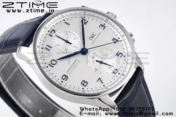 IWC ポルトギーゼ・クロノ IW371605 ZF 1:1ベスト・エディション ホワイトダイアル ブルーレザーストラップ A69355 - スーパークローン・ウォッチ｜1:1ベスト・バージョン