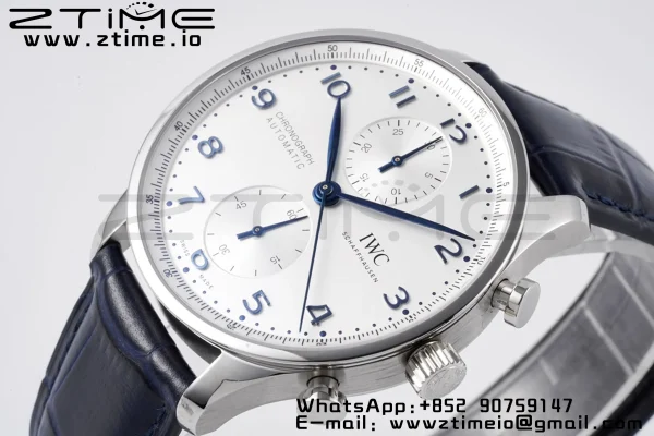 IWC ポルトギーゼ・クロノ IW371605 ZF 1:1ベスト・エディション ホワイトダイアル ブルーレザーストラップ A69355 - スーパークローン・ウォッチ｜1:1ベスト・バージョン