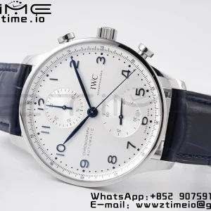 IWC ポルトギーゼ・クロノ IW371605 ZF 1:1ベスト・エディション ホワイトダイアル ブルーレザーストラップ A69355 - スーパークローン・ウォッチ｜1:1ベスト・バージョン