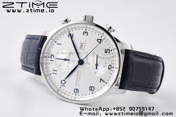 IWC ポルトギーゼ・クロノ IW371605 ZF 1:1ベスト・エディション ホワイトダイアル ブルーレザーストラップ A69355 - スーパークローン・ウォッチ｜1:1ベスト・バージョン