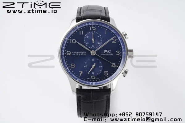 IWC ポルトギーゼ・クロノ IW371606 ゼット・エフ 1:1ベスト・エディション ブルーダイアル ブルーレザーストラップ A69355 - スーパークローン・ウォッチ｜1:1ベスト・バージョン