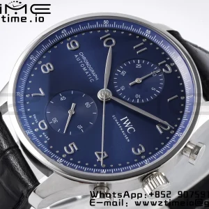 IWC ポルトギーゼ・クロノ IW371606 ゼット・エフ 1:1ベスト・エディション ブルーダイアル ブルーレザーストラップ A69355 - スーパークローン・ウォッチ｜1:1ベスト・バージョン