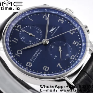 IWC ポルトギーゼ・クロノ IW371606 ゼット・エフ 1:1ベスト・エディション ブルーダイアル ブルーレザーストラップ A69355 - スーパークローン・ウォッチ｜1:1ベスト・バージョン