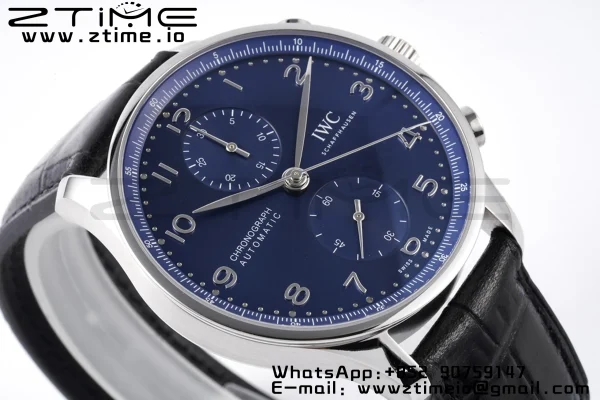 IWC ポルトギーゼ・クロノ IW371606 ゼット・エフ 1:1ベスト・エディション ブルーダイアル ブルーレザーストラップ A69355 - スーパークローン・ウォッチ｜1:1ベスト・バージョン