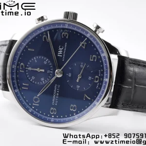 IWC ポルトギーゼ・クロノ IW371606 ゼット・エフ 1:1ベスト・エディション ブルーダイアル ブルーレザーストラップ A69355 - スーパークローン・ウォッチ｜1:1ベスト・バージョン