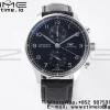 IWC Portuguese Chrono IW371609 ZF 1:1 Best Edition Black  Dial on Black Leather Strap A69355 - Super Clone Watch | 1:1 Best Version