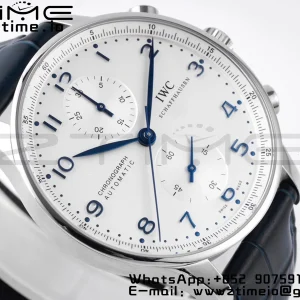 IWC Portuguese Chrono IW371446 ZF 1:1 Best Edition White Dial on Blue Leather Strap DD7750 - Super Clone Watch | 1:1 Best Version