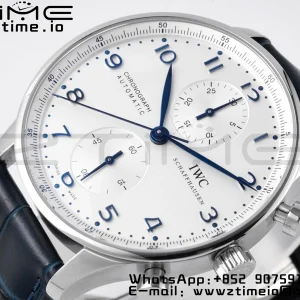 IWC Portuguese Chrono IW371446 ZF 1:1 Best Edition White Dial on Blue Leather Strap DD7750 - Super Clone Watch | 1:1 Best Version