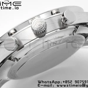 IWC Portoghese Chrono IW371447 ZF 1:1 Best Edition Quadrante nero su cinturino in pelle nera DD7750 - Orologio Super Clone | 1:1 Best Version
