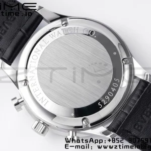 IWC Portoghese Chrono IW371447 ZF 1:1 Best Edition Quadrante nero su cinturino in pelle nera DD7750 - Orologio Super Clone | 1:1 Best Version