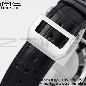 IWC Portoghese Chrono IW371447 ZF 1:1 Best Edition Quadrante nero su cinturino in pelle nera DD7750 - Orologio Super Clone | 1:1 Best Version