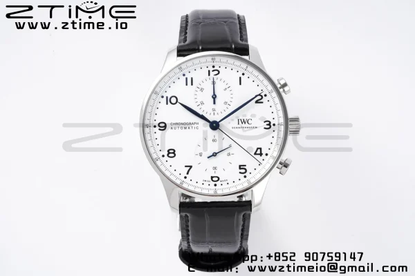 Portugieser Chronograph Edition “150 Years” IW371602 ZF 1:1 Best Edition  White Dial on Black Leather Strap A69355 - Super Clone Watch | 1:1 Best Version