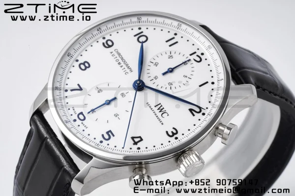 Portugieser Chronograph Edition “150 Years” IW371602 ZF 1:1 Best Edition  White Dial on Black Leather Strap A69355 - Super Clone Watch | 1:1 Best Version