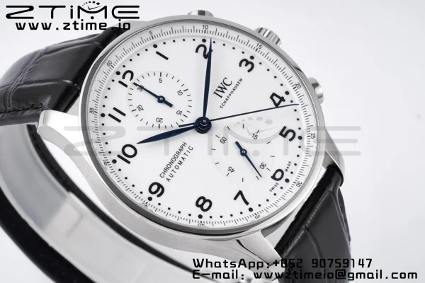 Portugieser Chronograph Edition “150 Years” IW371602 ZF 1:1 Best Edition  White Dial on Black Leather Strap A69355 - Super Clone Watch | 1:1 Best Version