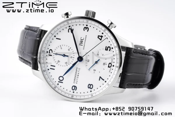 Portugieser Chronograph Edition “150 Years” IW371602 ZF 1:1 Best Edition  White Dial on Black Leather Strap A69355 - Super Clone Watch | 1:1 Best Version