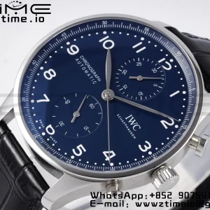 ポルトギーゼ・クロノグラフ "150イヤーズ" IW371601 ZF 1:1 ベスト・エディション ブルーダイアル ブラックレザーストラップ A69355 - スーパークローン・ウォッチ｜1:1 ベスト・バージョン