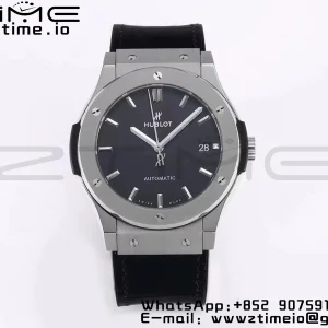 HUBLOT Classic Fusion 45mm 511.NX.1171.LR Titanium WWF 1:1 Best Edition Black Dial on Black Gummy Strap A2892 - Super Clone Watch | 1:1 Best Version