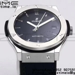 HUBLOT Classic Fusion 45mm 511.NX.1171.LR Titanium WWF 1:1 Best Edition Black Dial on Black Gummy Strap A2892 - Super Clone Watch | 1:1 Best Version