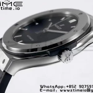 HUBLOT Classic Fusion 45mm 511.NX.1171.LR Titanium WWF 1:1 Best Edition Black Dial on Black Gummy Strap A2892 - Super Clone Watch | 1:1 Best Version
