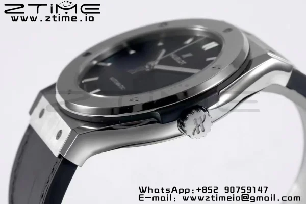 HUBLOT Classic Fusion 45mm 511.NX.1171.LR Titanium WWF 1:1 Best Edition Black Dial on Black Gummy Strap A2892 - Super Clone Watch | 1:1 Best Version