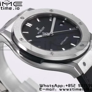 HUBLOT Classic Fusion 45mm 511.NX.1171.LR Titanium WWF 1:1 Best Edition Black Dial on Black Gummy Strap A2892 - Super Clone Watch | 1:1 Best Version