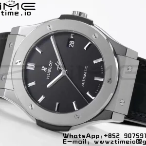 HUBLOT Classic Fusion 45mm 511.NX.1171.LR Titanium WWF 1:1 Best Edition Black Dial on Black Gummy Strap A2892 - Super Clone Watch | 1:1 Best Version
