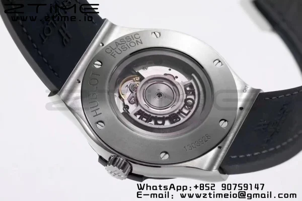 HUBLOT Classic Fusion 45mm 511.NX.1171.LR Titanium WWF 1:1 Best Edition Black Dial on Black Gummy Strap A2892 - Super Clone Watch | 1:1 Best Version