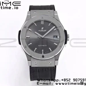HUBLOT Classic Fusion 45mm 511.NX.7071.LR Titanium WWF 1:1 Best Edition Gray Dial on Gray Gummy Strap A2892 - Super Clone Watch | 1:1 Best Version