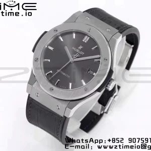 HUBLOT Classic Fusion 45mm 511.NX.7071.LR Titanium WWF 1:1 Best Edition Gray Dial on Gray Gummy Strap A2892 - Super Clone Watch | 1:1 Best Version