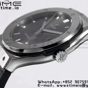 HUBLOT Classic Fusion 45mm 511.NX.7071.LR Titanium WWF 1:1 Best Edition Gray Dial on Gray Gummy Strap A2892 - Super Clone Watch | 1:1 Best Version